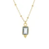 Tomfoolery Rectangular Triple Bead Sky Blue Topaz Pendant Sale