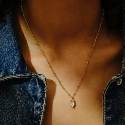 Tomfoolery Rectangular Triple Bead Sky Blue Topaz Pendant Sale
