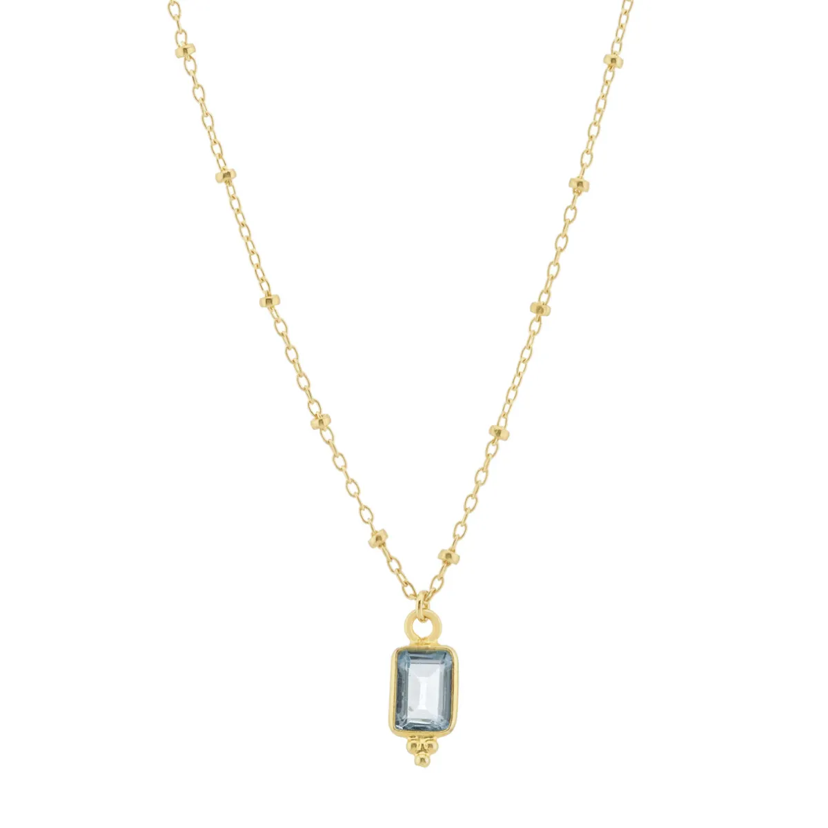 Tomfoolery Rectangular Triple Bead Sky Blue Topaz Pendant Sale