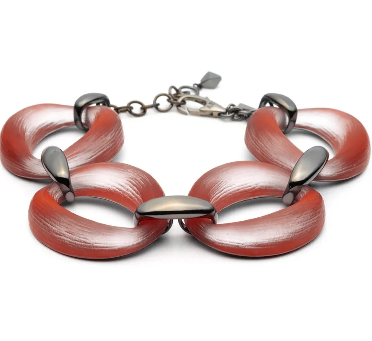 Tomfoolery Red Lucite Link Bracelet Online