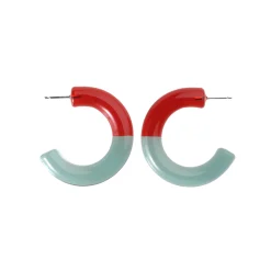 Tomfoolery Red Nemo Two Tone Glass Hoops Hot