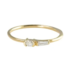 Tomfoolery René Oval & Tapered Baguette Petite Diamond Ring Hot