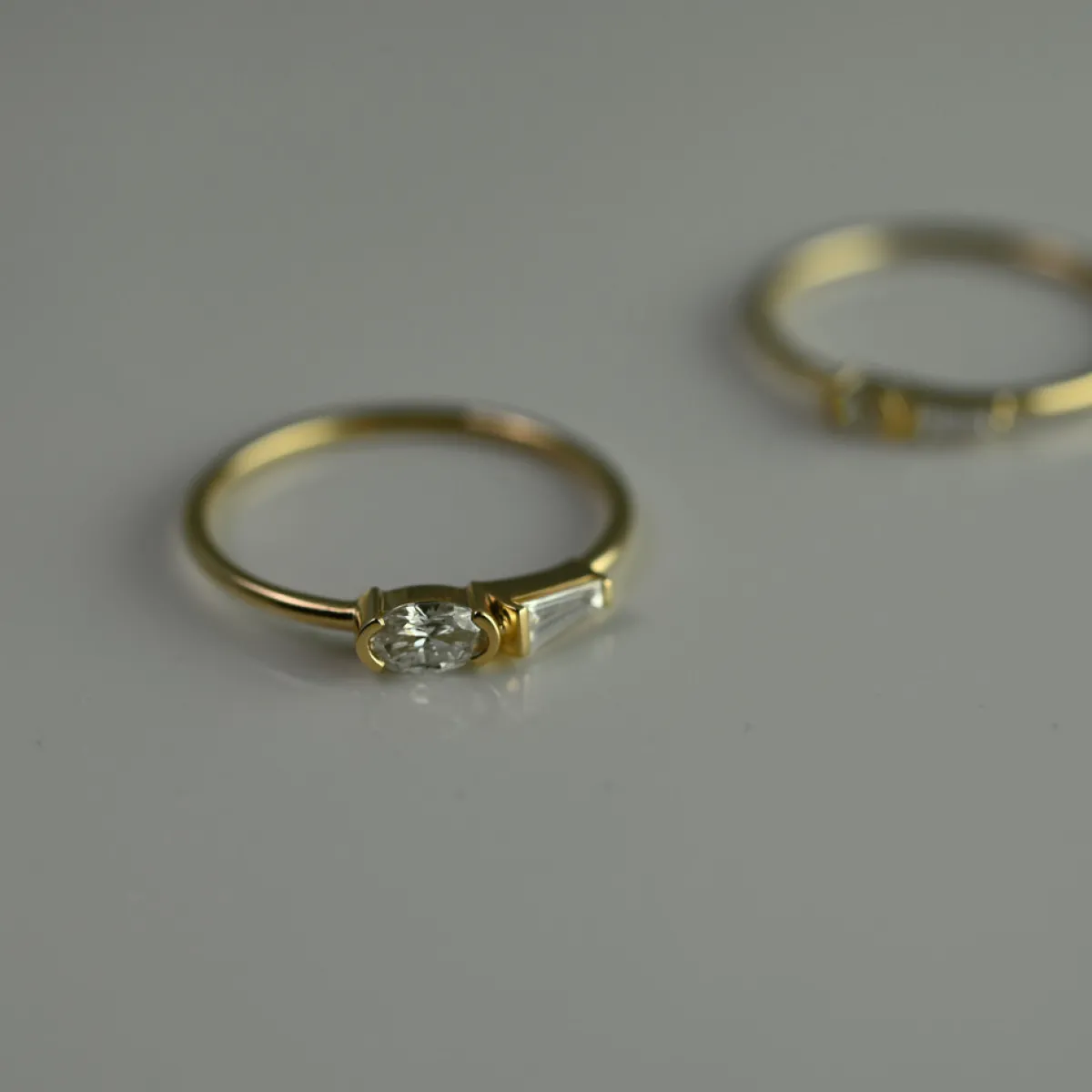 Tomfoolery René Oval & Tapered Baguette Midi Diamond Ring Discount