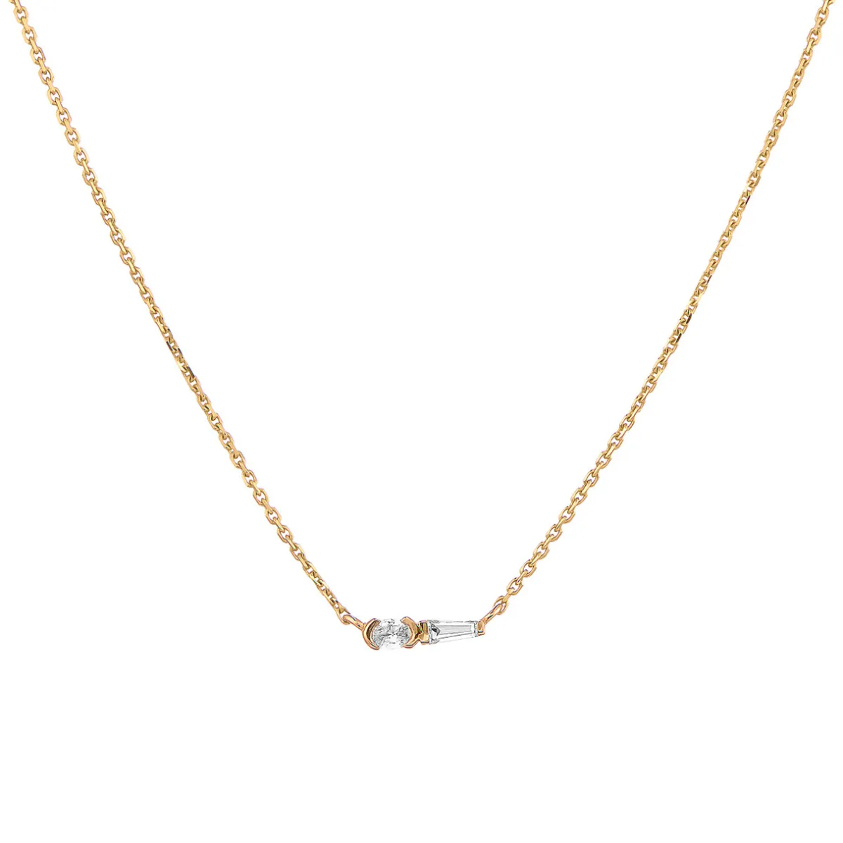 Tomfoolery Rene Oval & Tapered Baguette Mini Diamond Pendant Sale