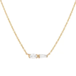 Tomfoolery Rene Oval & Tapered Baguette Midi Diamond Pendant Outlet