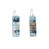Tomfoolery Resin Coated Rectangular Drop Earrings in Dusty Blue Sale