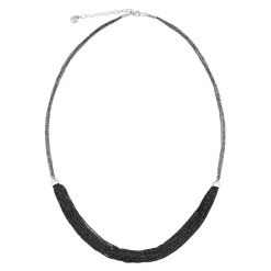 Tomfoolery Rhodium Plated Silver Half Multi Chain Necklace Online