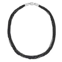 Tomfoolery Rhodium Plated Silver Multi Chain Necklace Sale