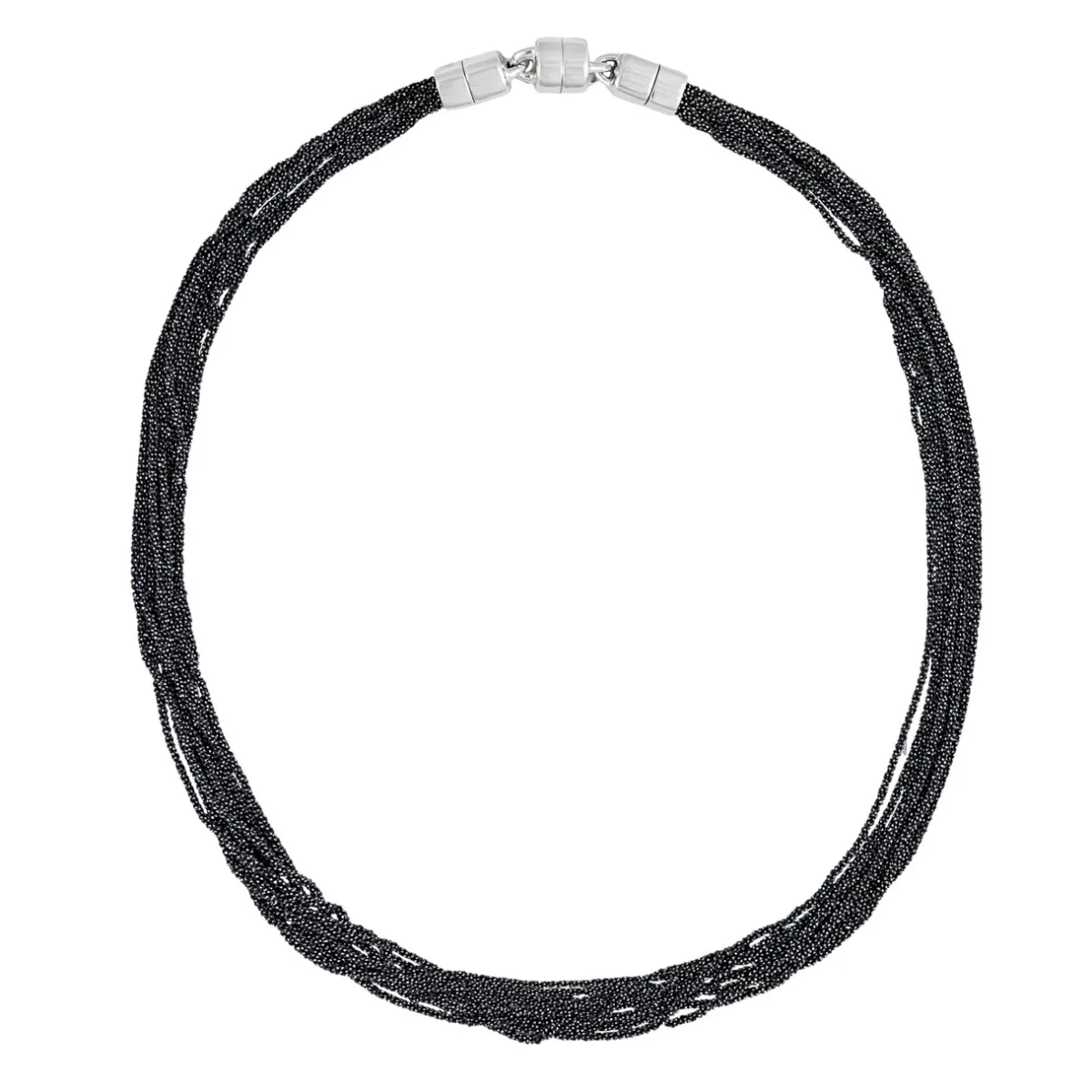Tomfoolery Rhodium Plated Silver Multi Chain Necklace Sale
