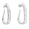 Tomfoolery Riya Elongated Hoop Silver Earrings Discount