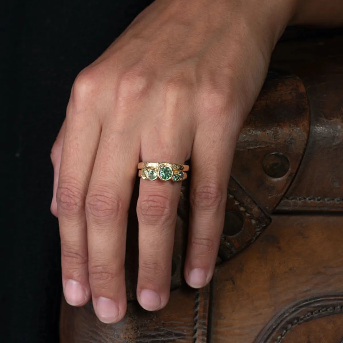 Tomfoolery Rock Textured Gold Wedding Band Outlet