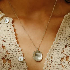 Tomfoolery Roma Gold Textured Pendant Discount