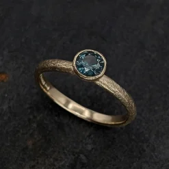 Tomfoolery Rosa Dark Teal Sapphire Engagement Ring Discount