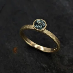 Tomfoolery Rosa Teal Sapphire Engagement Ring Hot