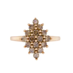 Tomfoolery Rose Gold Cognac Diamond Cluster Ring Online