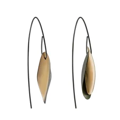 Tomfoolery Rose Gold Plated & Oxidised Silver Drop Earrings Fashion