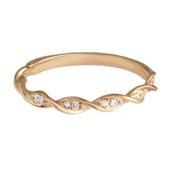 Tomfoolery Rose Gold Ribbon Diamond Half Eternity Ring New