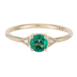 Tomfoolery Round Emerald Deco Ring Online