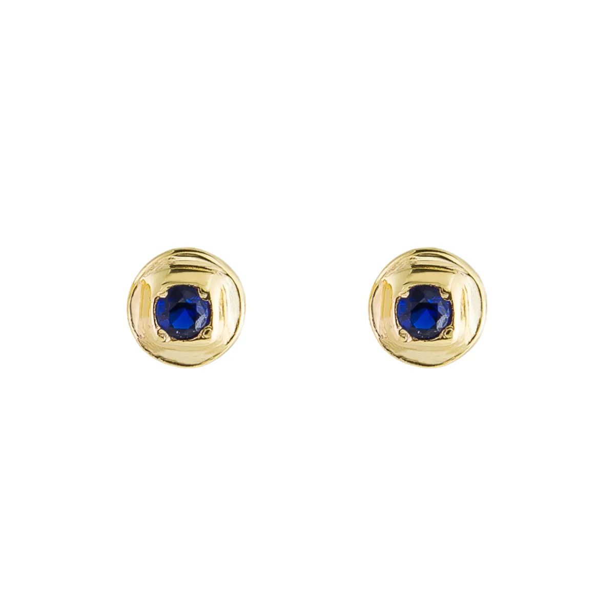 Tomfoolery Round Gold Plated Gem Studs Sale