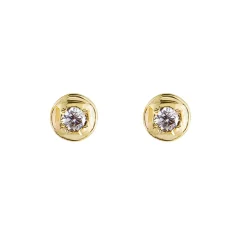 Tomfoolery Round Gold Plated Gem Studs Sale