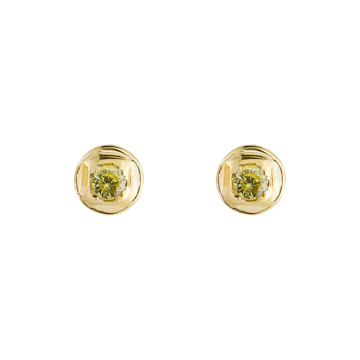 Tomfoolery Round Gold Plated Gem Studs Sale