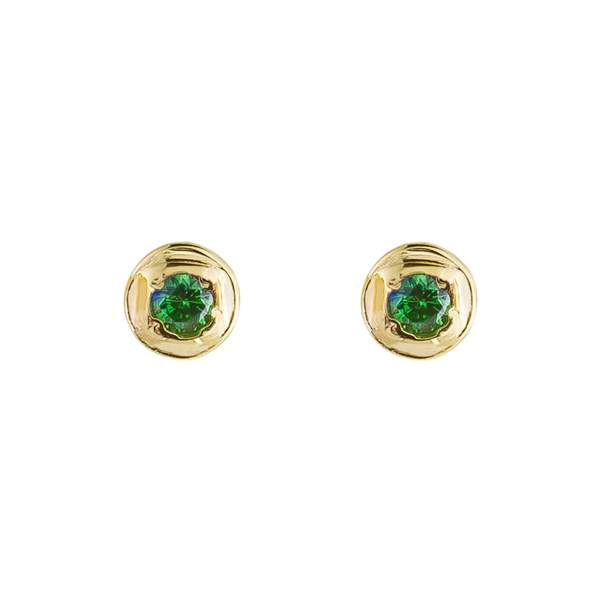 Tomfoolery Round Gold Plated Gem Studs Sale