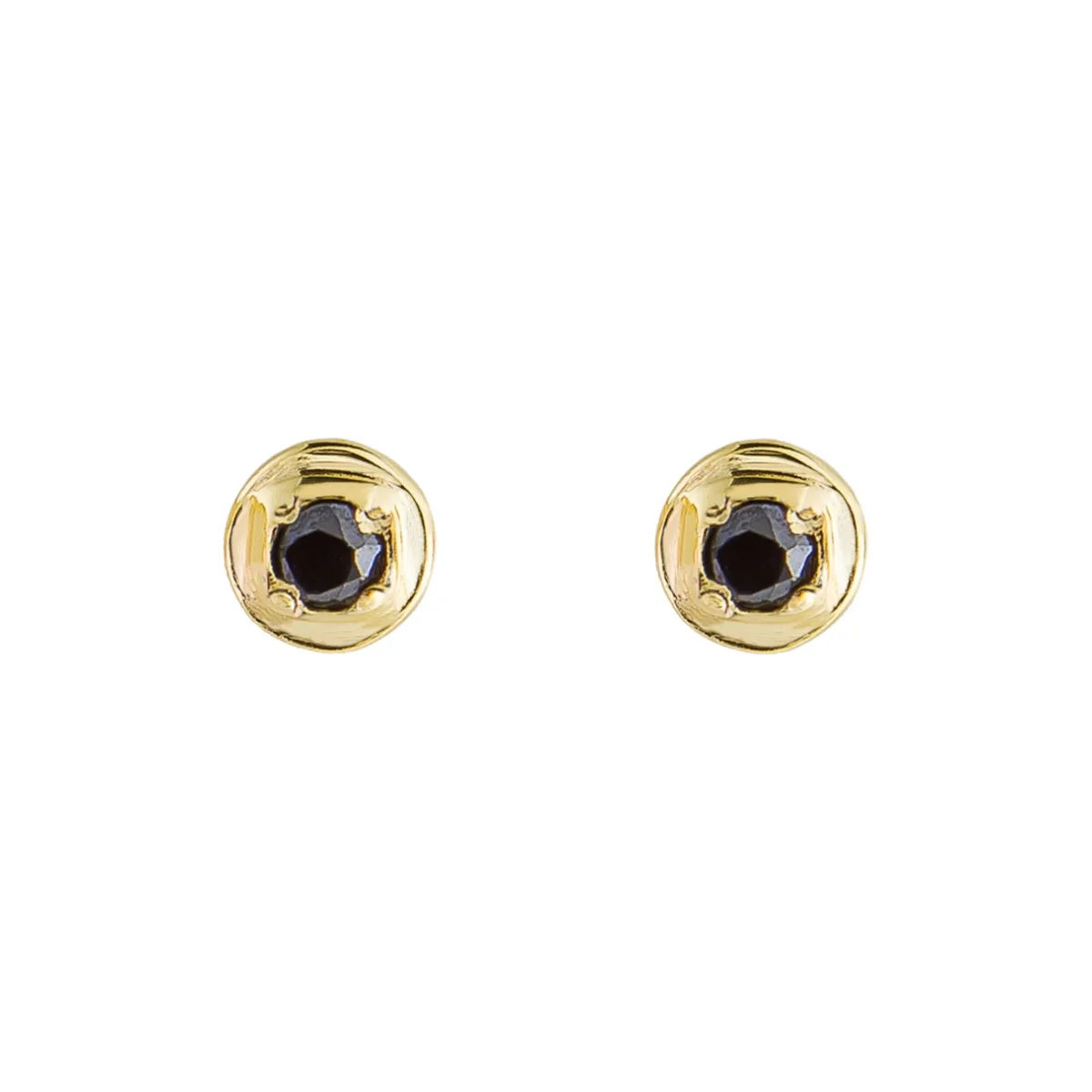 Tomfoolery Round Gold Plated Gem Studs Sale