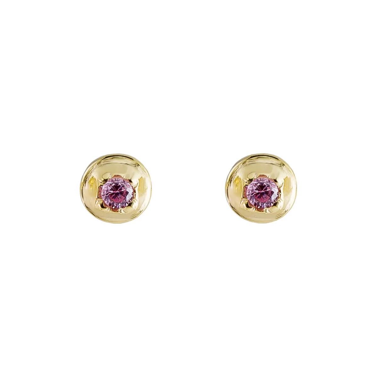 Tomfoolery Round Gold Plated Gem Studs Sale
