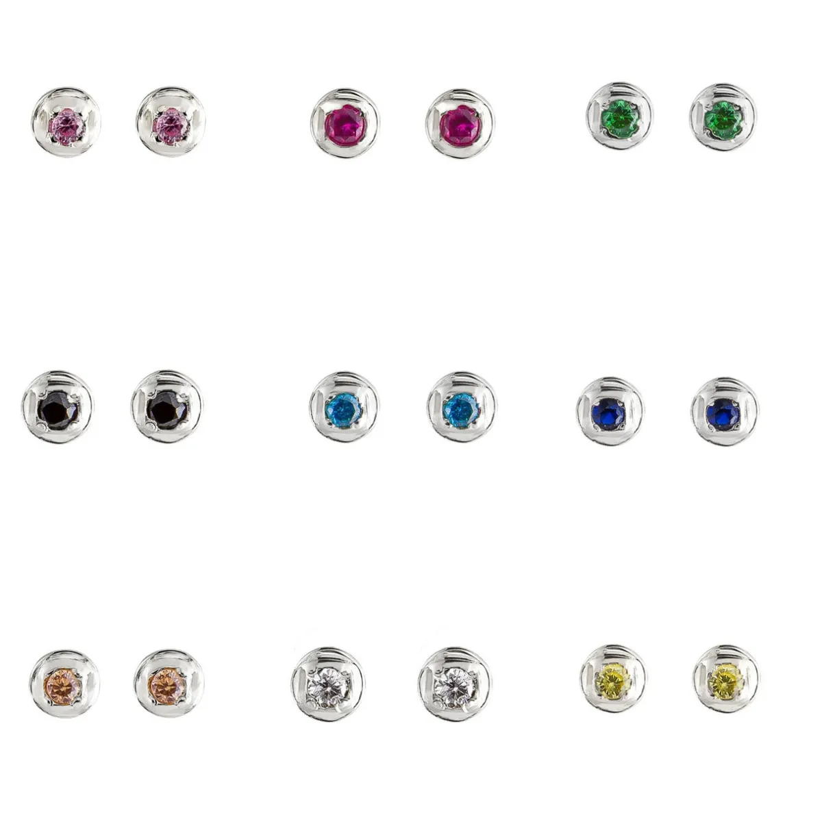 Tomfoolery Round Silver Gemstone Studs Best