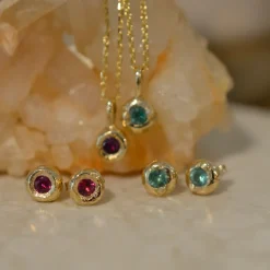 Tomfoolery Ruby Aster Studs Clearance