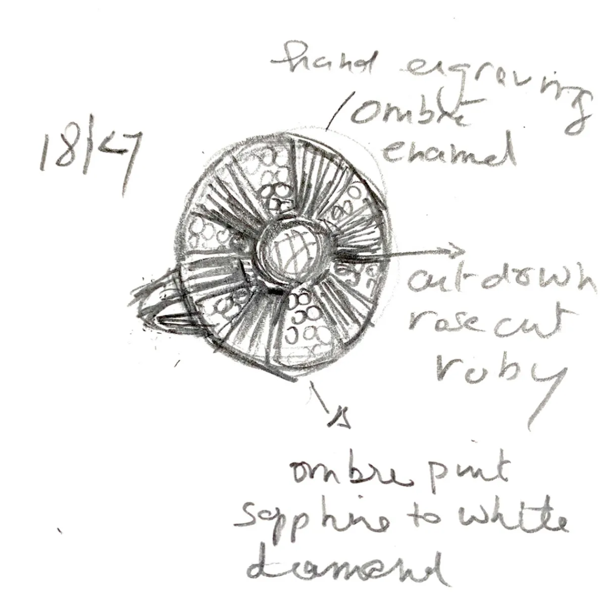 Tomfoolery Ruby Diamond Pinwheel Art Ring Clearance