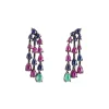 Tomfoolery Ruby, Sapphire & Emerald Black Rhodium-Plated Silver Drop Earrings Outlet