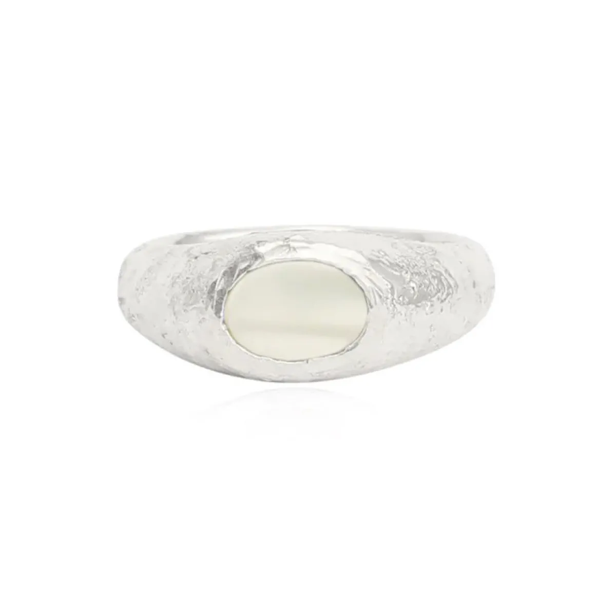 Tomfoolery Rustic Mother Of Pearl Signet Ring Fashion