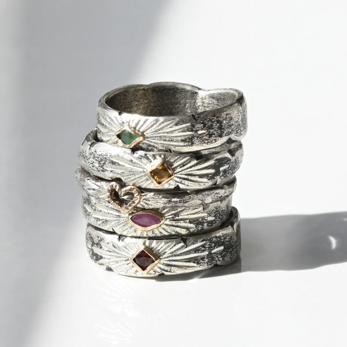Tomfoolery Rustic Silver Empty Heart Ring Fashion