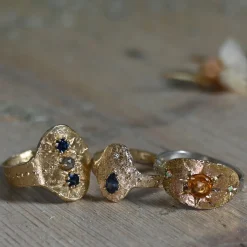 Tomfoolery Rustic Yellow Sapphire & Opal Star Ring Hot