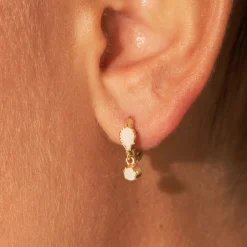 Tomfoolery Safra Moonstone Drop Hoops Sale