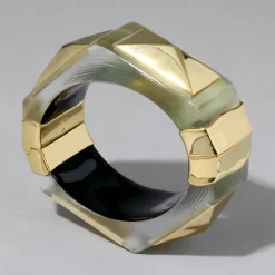 Tomfoolery Sage Luminous Lucite Armour Hinge Bracelet Online