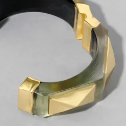 Tomfoolery Sage Luminous Lucite Armour Hinge Bracelet Online
