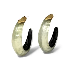 Tomfoolery Sage Luminous Lucite Edged Hoops Online