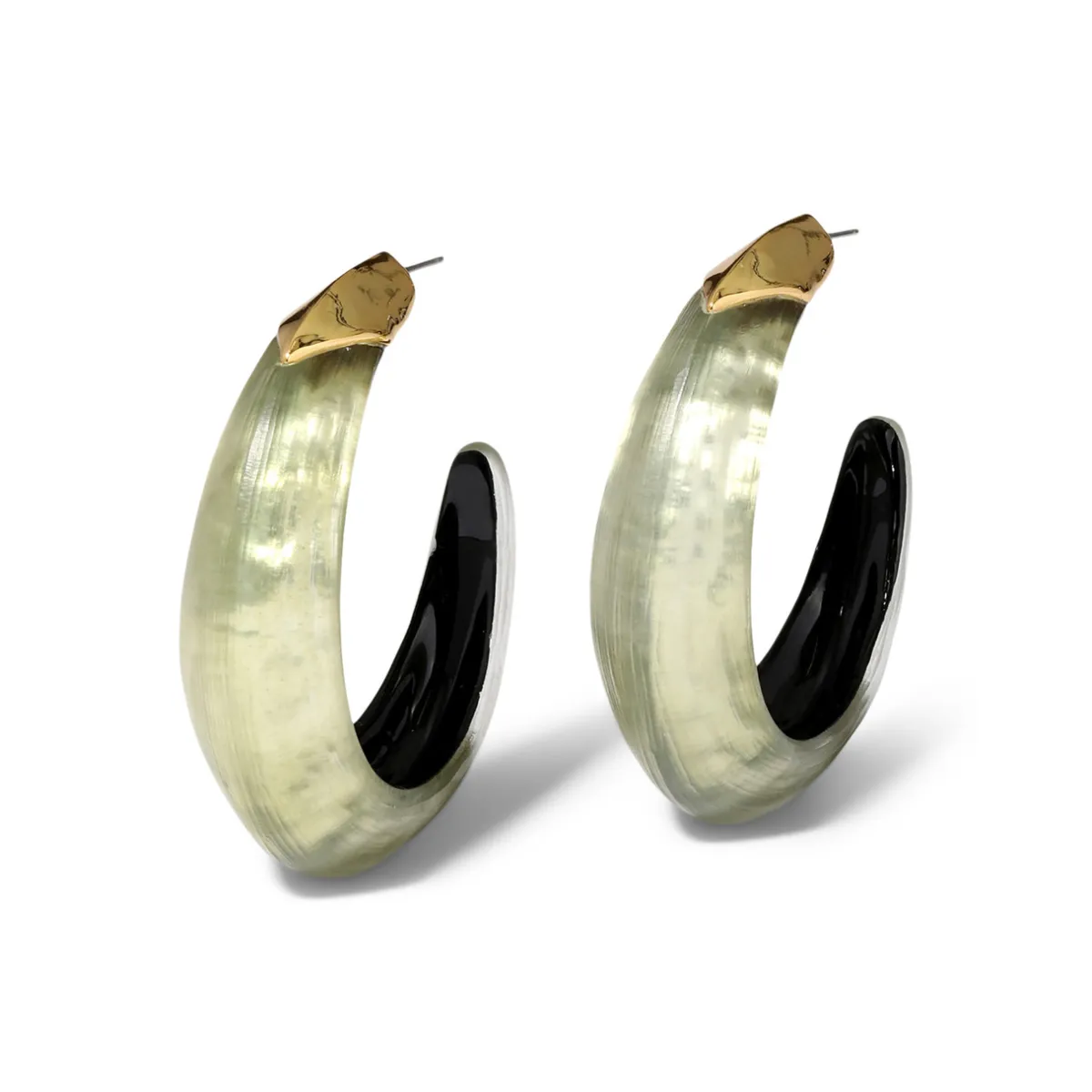Tomfoolery Sage Luminous Lucite Edged Hoops Online
