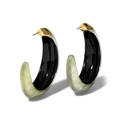 Tomfoolery Sage Luminous Lucite Edged Hoops Online