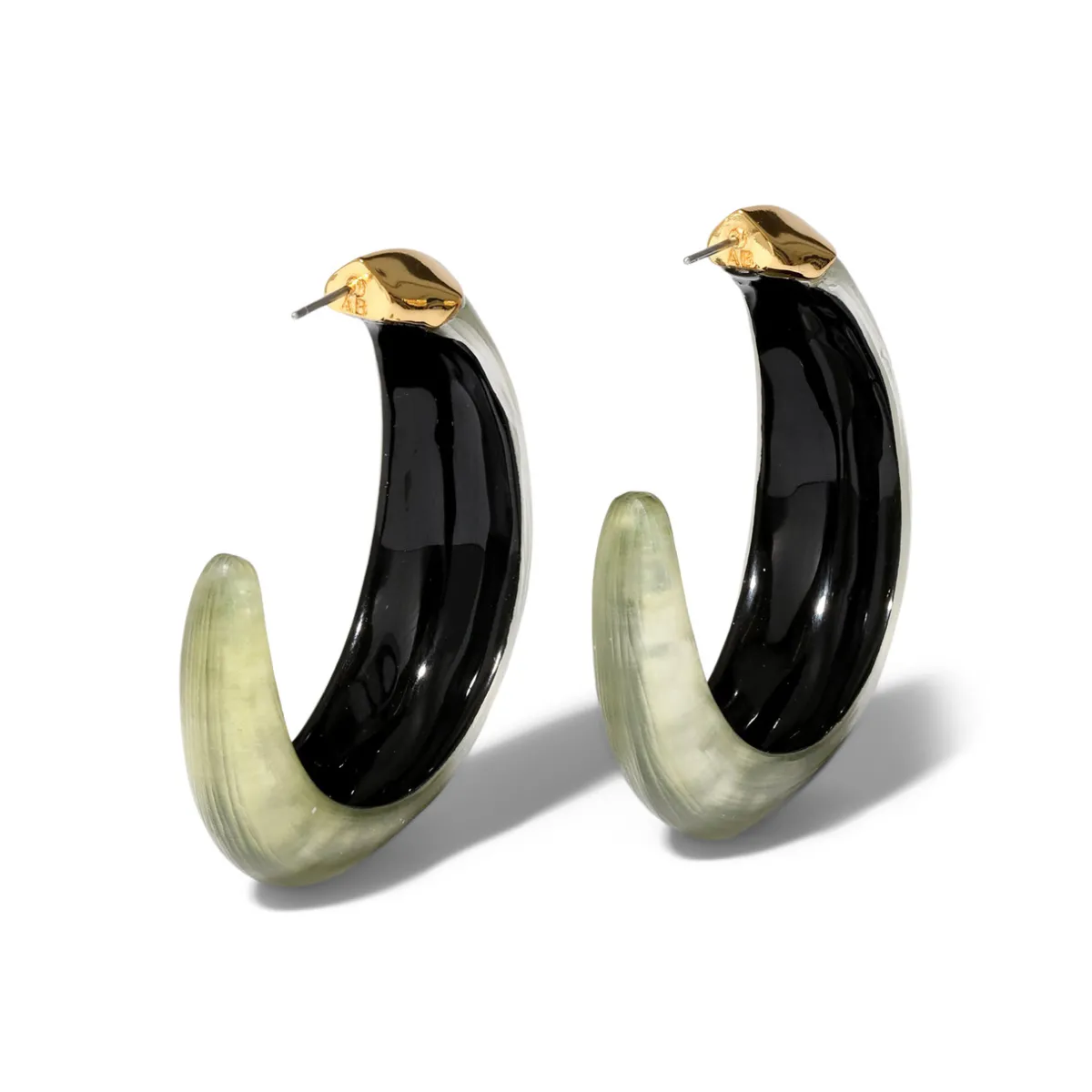 Tomfoolery Sage Luminous Lucite Edged Hoops Online