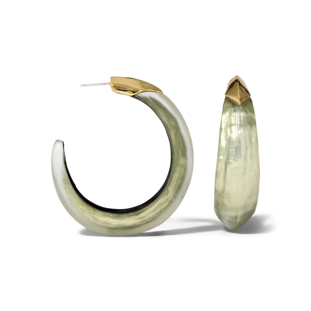 Tomfoolery Sage Luminous Lucite Edged Hoops Online