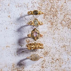 Tomfoolery Salt & Pepper Hexagon Halo Ring Discount