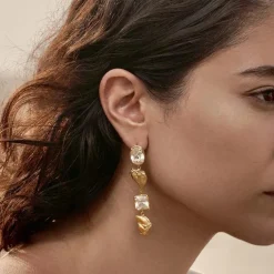 Tomfoolery Sami White Sapphire Drop Earrings Fashion