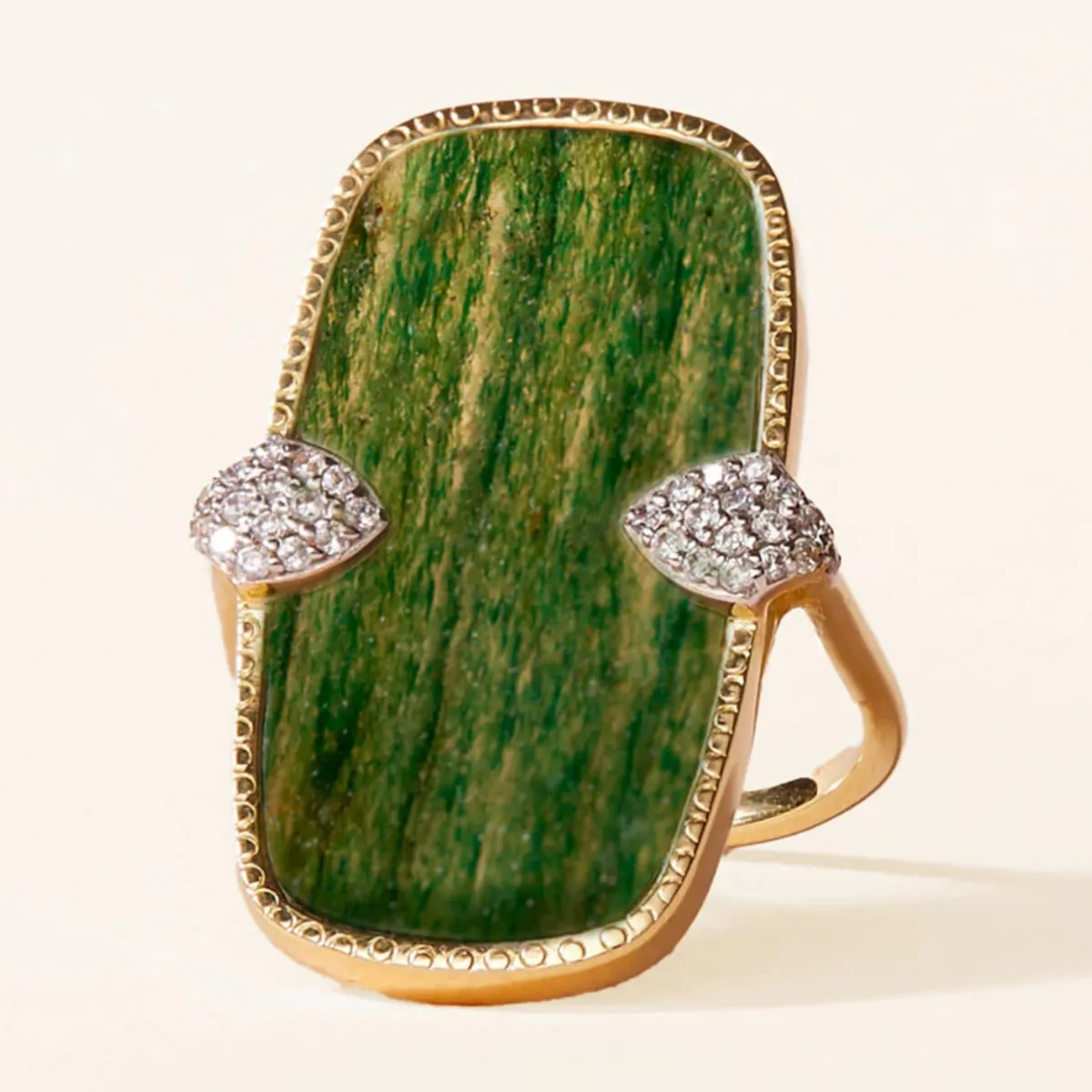 Tomfoolery Sangha Aventurine Statement Ring New