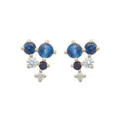 Tomfoolery Scatter Cascading Blue Sapphire Studs Discount