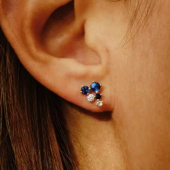 Tomfoolery Scatter Cascading Blue Sapphire Studs Discount