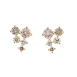 Tomfoolery Scatter Cascading Champagne Diamond Studs Online