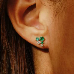 Tomfoolery Scatter Cascading Emerald Studs Discount